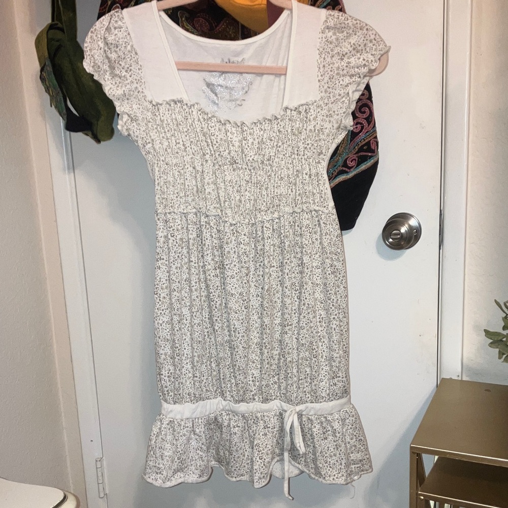 Babydoll shirt/dress white floral size M/S